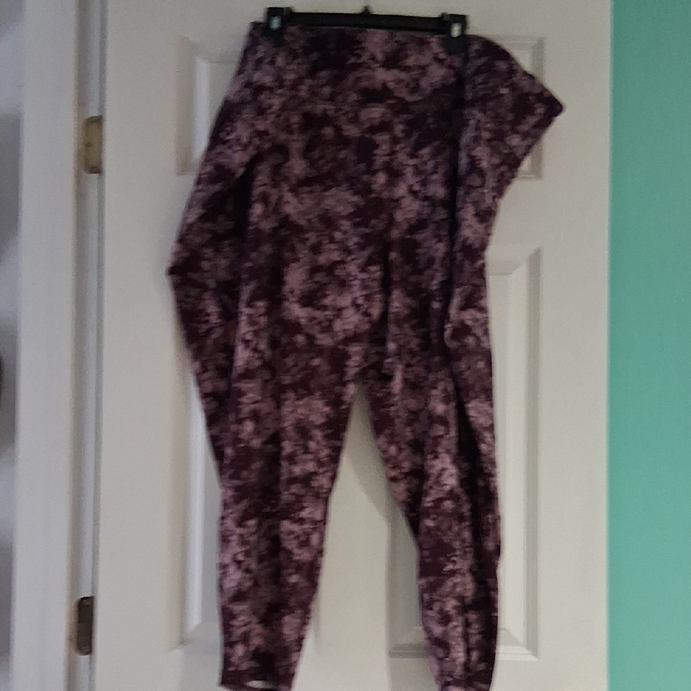 Lane Bryant Pink and Black Patterned Leggings